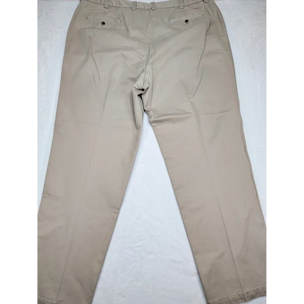 Oak‎ Hill Mens Khaki Pleated Pants Size 48x34 Casual Chinos